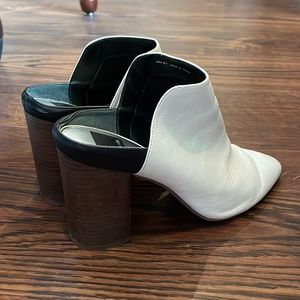 Dolce Vita White Leather Block Heel Mules